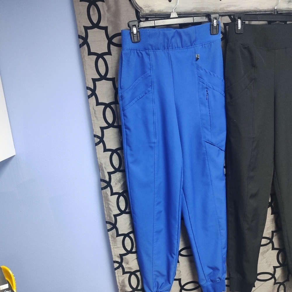 TWO Cuddle Duds Climate Right XS Blue and Black Scrubs Jogger Pants - Picture 4 of 12